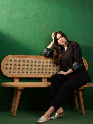 Women’s v neck shirt with palazzo co-ord sets