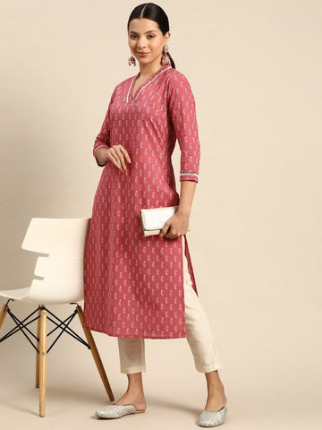 Ethnic Motifs Printed v neck Kurta