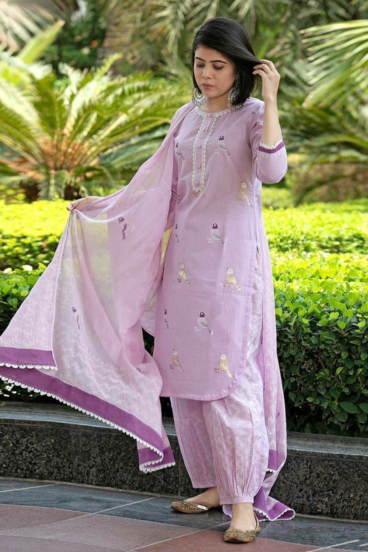 Women Cotton Kurta Patiala Dupatta Set