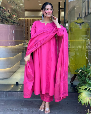 Hand Block Print Cotton kurta pant set for women