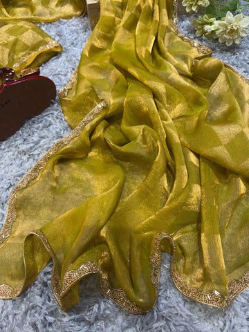 Super Trending Yellow Designer Saree