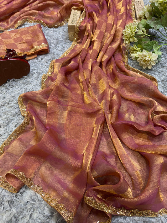 Super Trending Rust Designer Saree