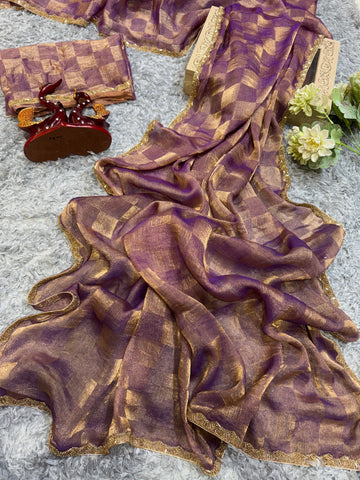 Super Trending Wine Designer Saree