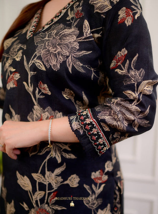 Trendy Embroidered Floral Print Women & Girls A-Line Kurta With Patiala and Dupatta