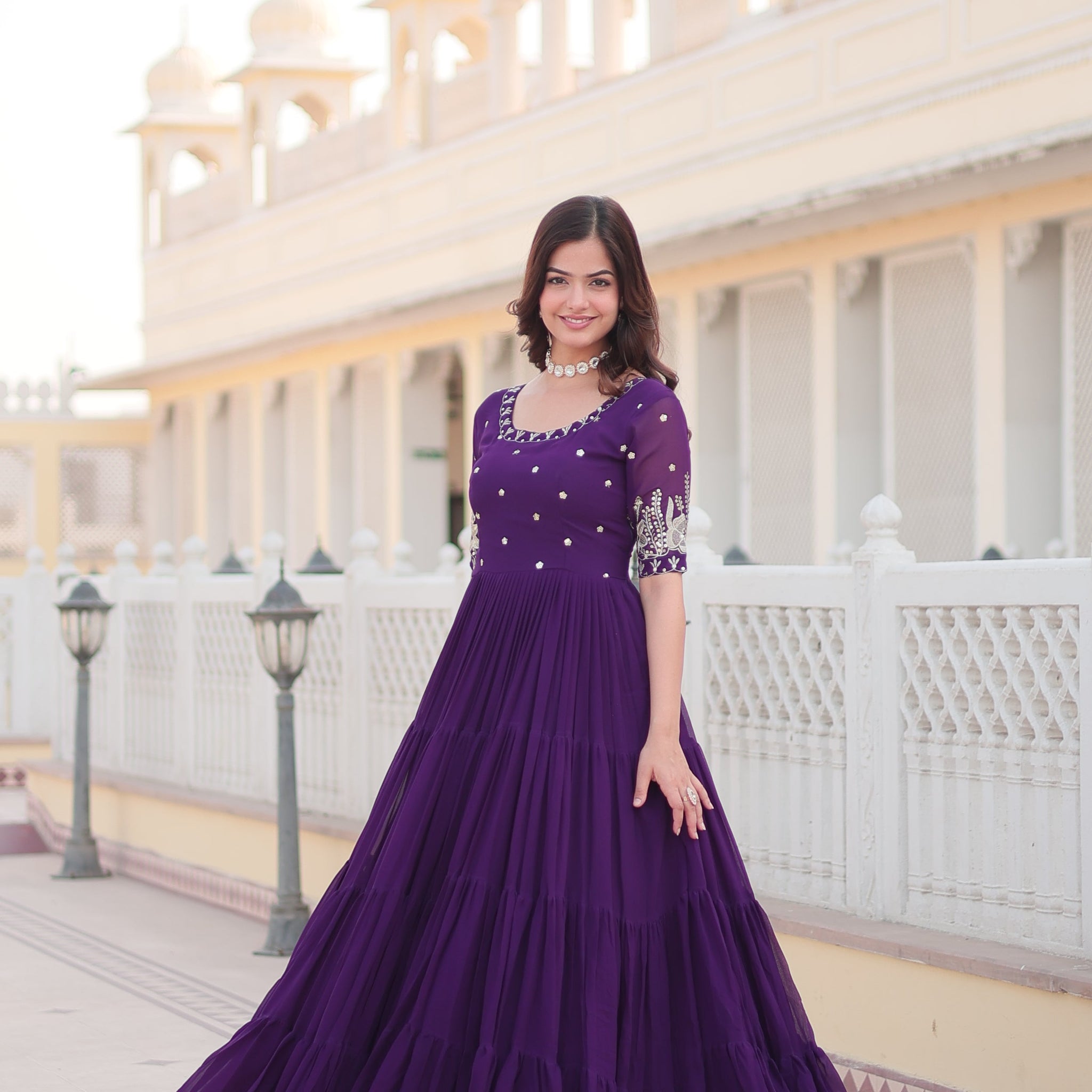 Beautiful Designer Zari Gown
