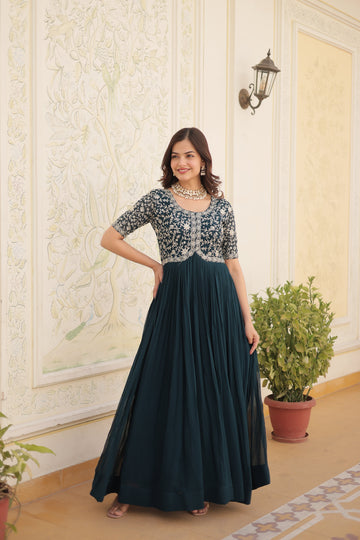 Designer Embroidered Floor-Length Gowns