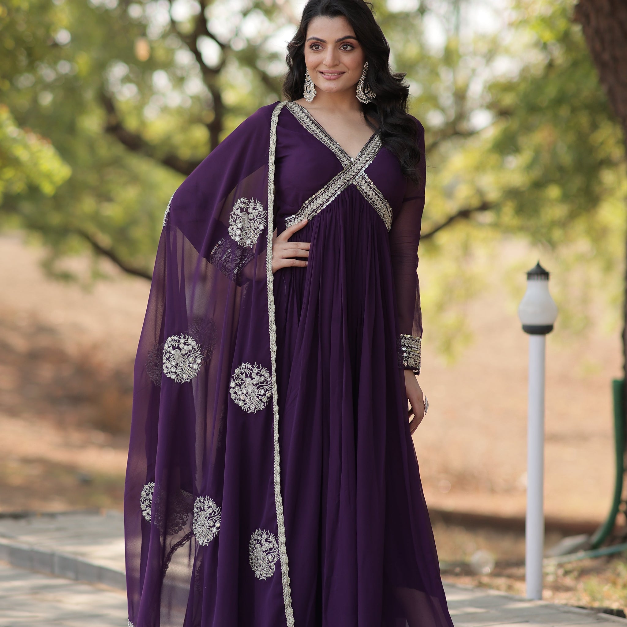 Premium Alia Cut Gown With Dupatta Set