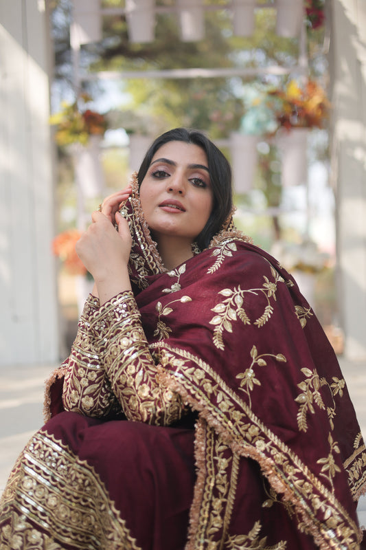 Beautiful Shimmer Gown With Dupatta