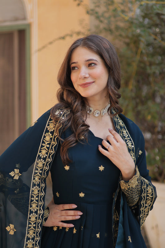 Readymade Georgette Gown With Dupatta sets