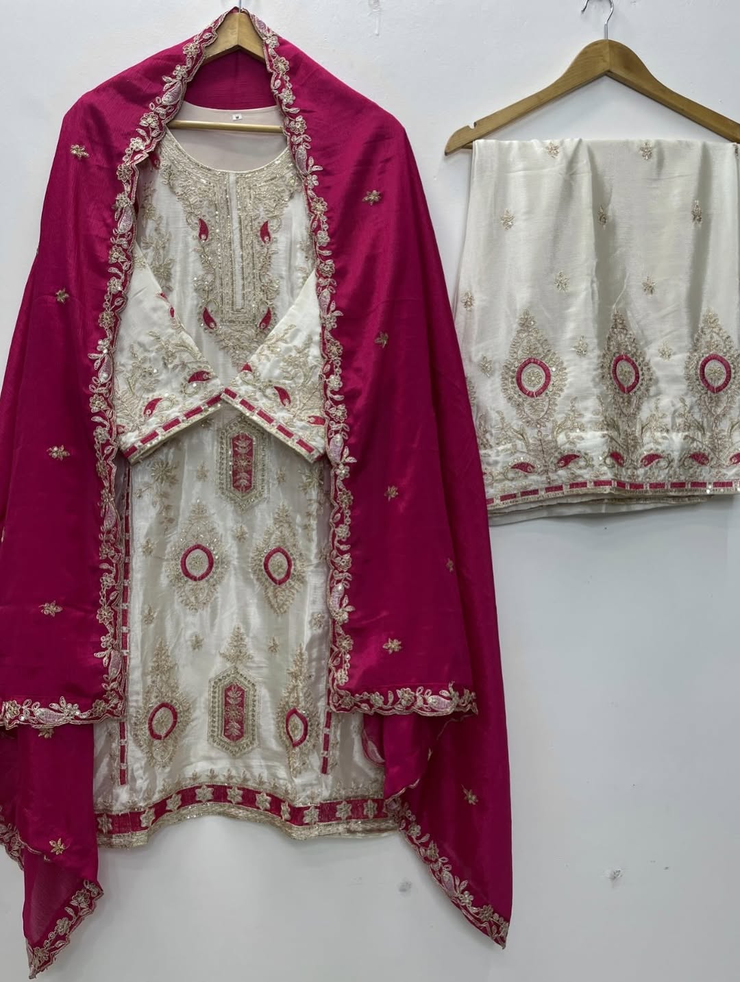 Designer Embroidered Kurta Palazzo Suit with Dupatta | Silk Fabric Eid & Festive Wear Ethnic Set for Women