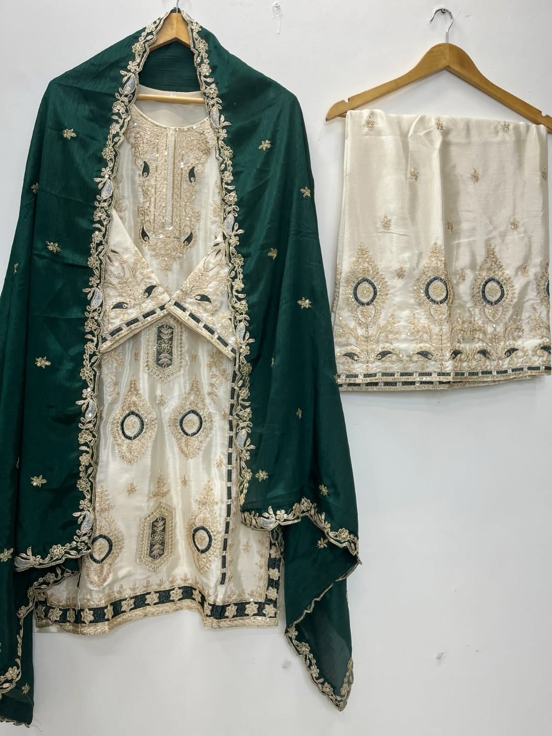 Designer Embroidered Kurta Palazzo Suit with Dupatta | Silk Fabric Eid & Festive Wear Ethnic Set for Women