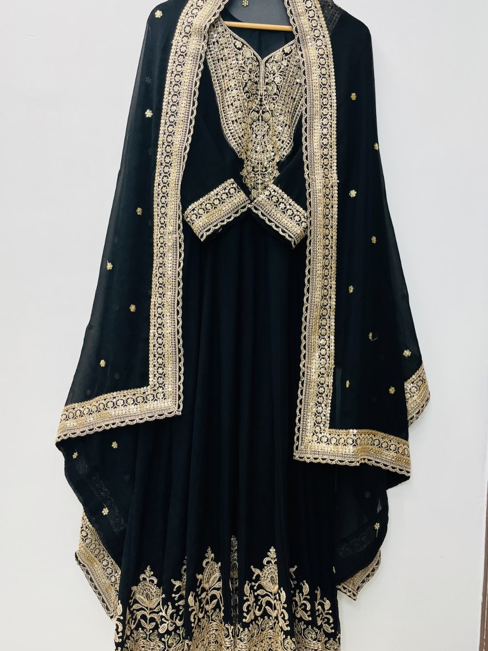 Black Heavy Embroidered Anarkali Suit with Dupatta | Luxury Eid & Wedding Party Wear Ethnic Dress for Women