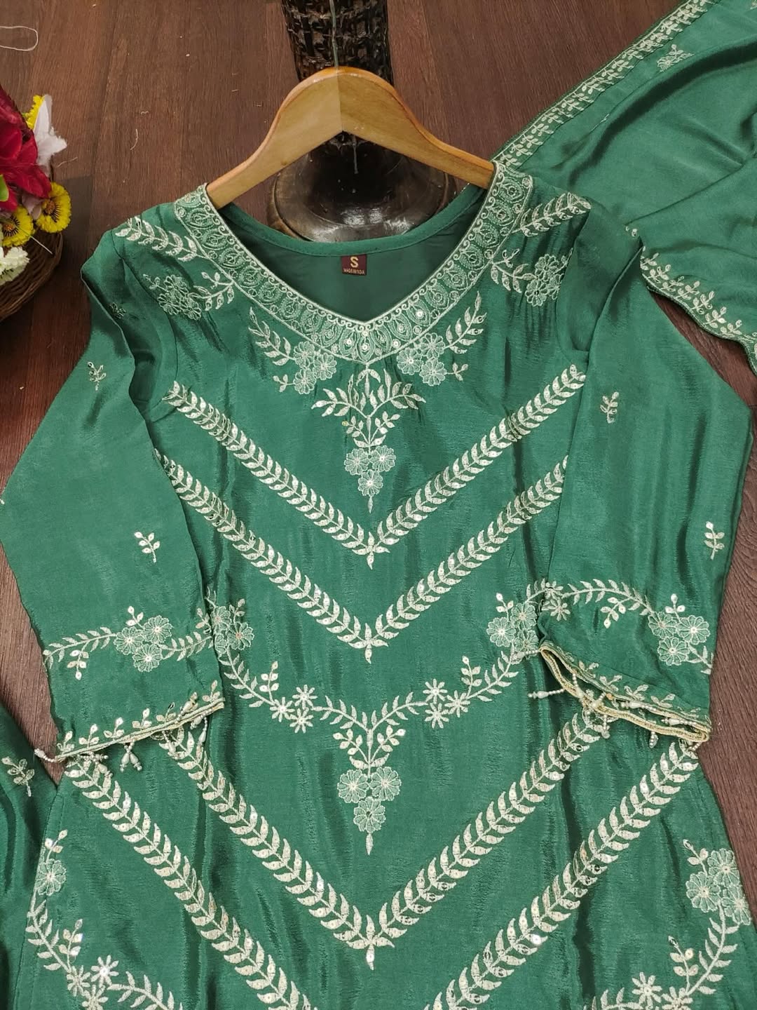 Designer Green Embroidered Kurta Sharara Set with Dupatta | Premium Festive & Wedding Ethnic Wear for Women