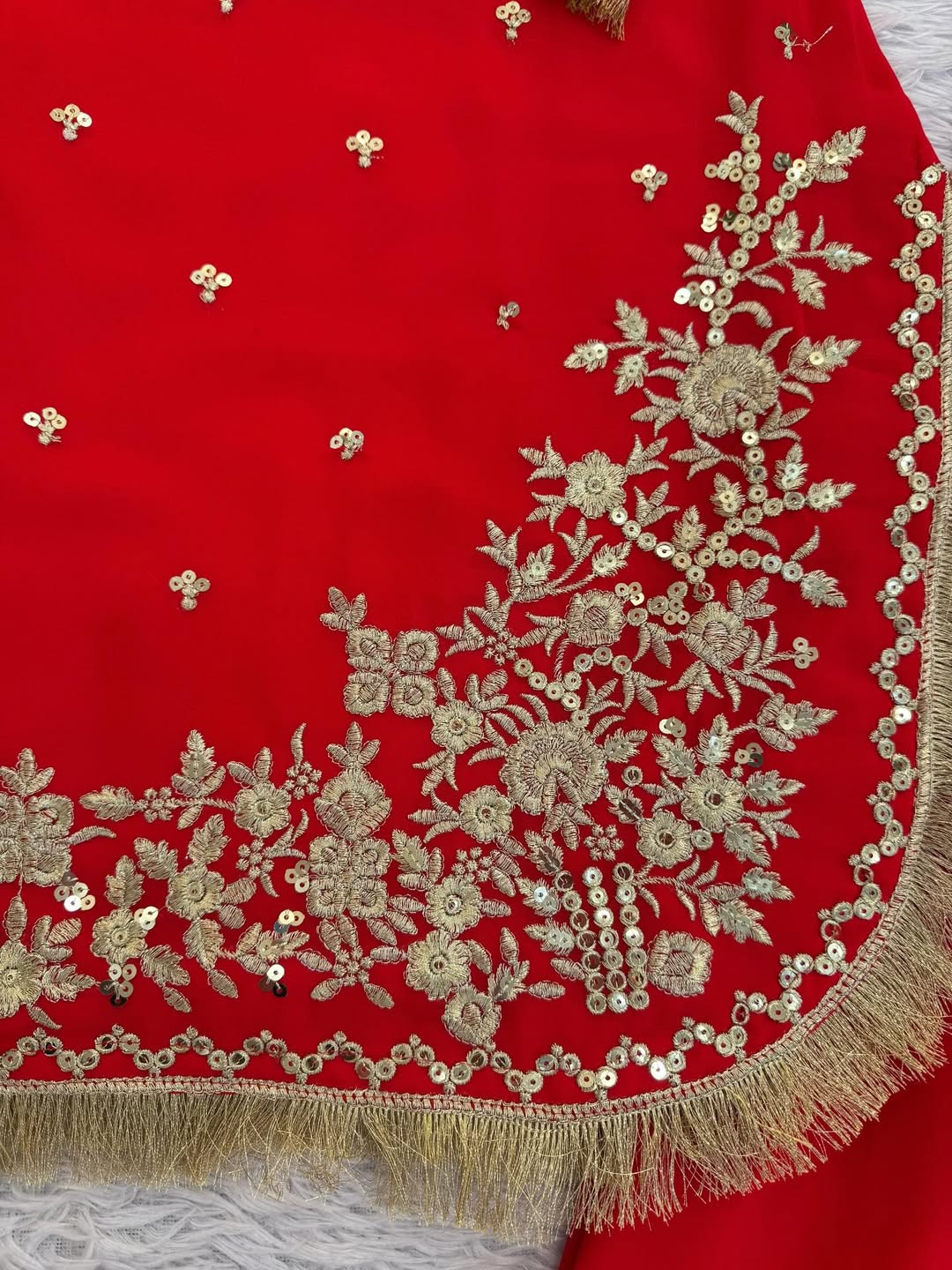 Red Embroidered Kurti Sharara Set with Dupatta | Designer Party & Wedding Wear Ethnic Suit for Women