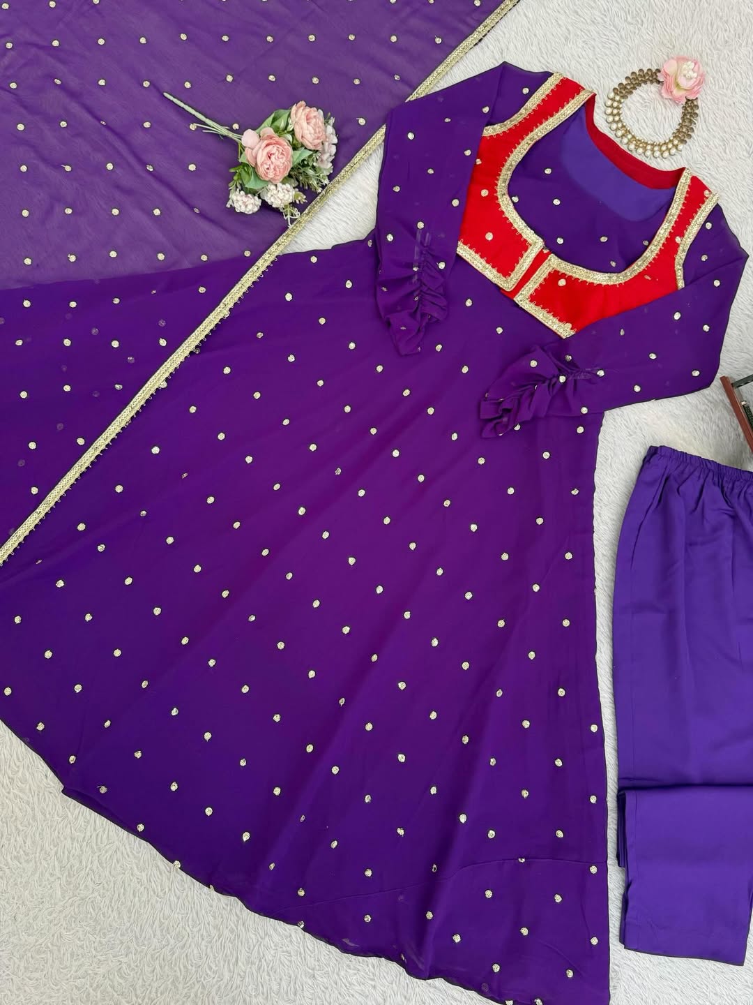 Designer Anarkali Gown with Dupatta | Heavy Sequin Embroidery Party & Festive Wear for Women