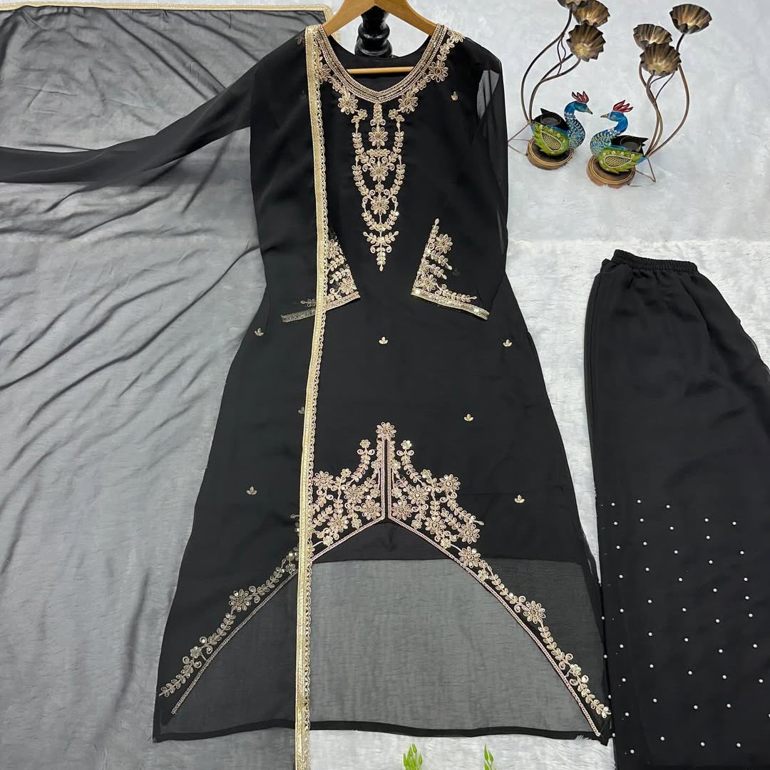 Designer Embroidered Kurti with Dupatta | Party Wear & Festive Ethnic Top for Women