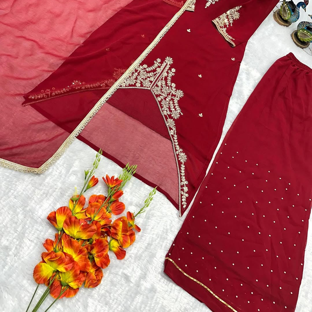 Designer Embroidered Kurti with Dupatta | Party Wear & Festive Ethnic Top for Women