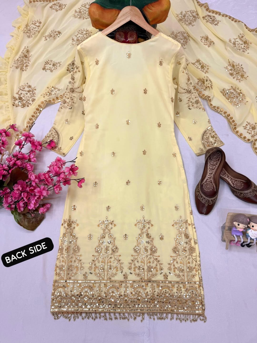 Designer Heavy Embroidered Kurti Palazzo Set with Net Dupatta | Party & Festive Wear for Women