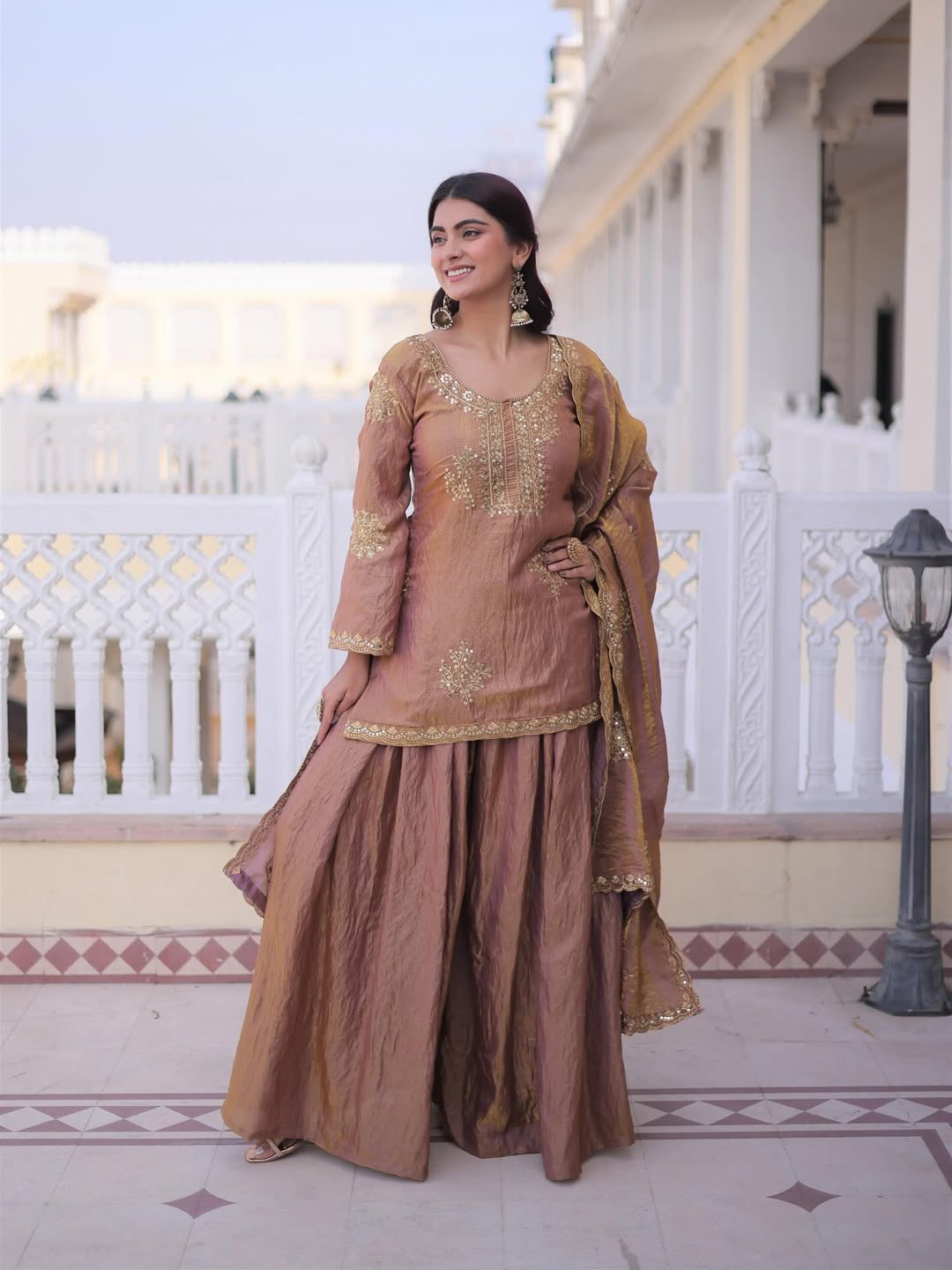 Premium Designer Top Sharara Set with Dupatta | Embroidered Festive & Wedding Ethnic Wear for Women