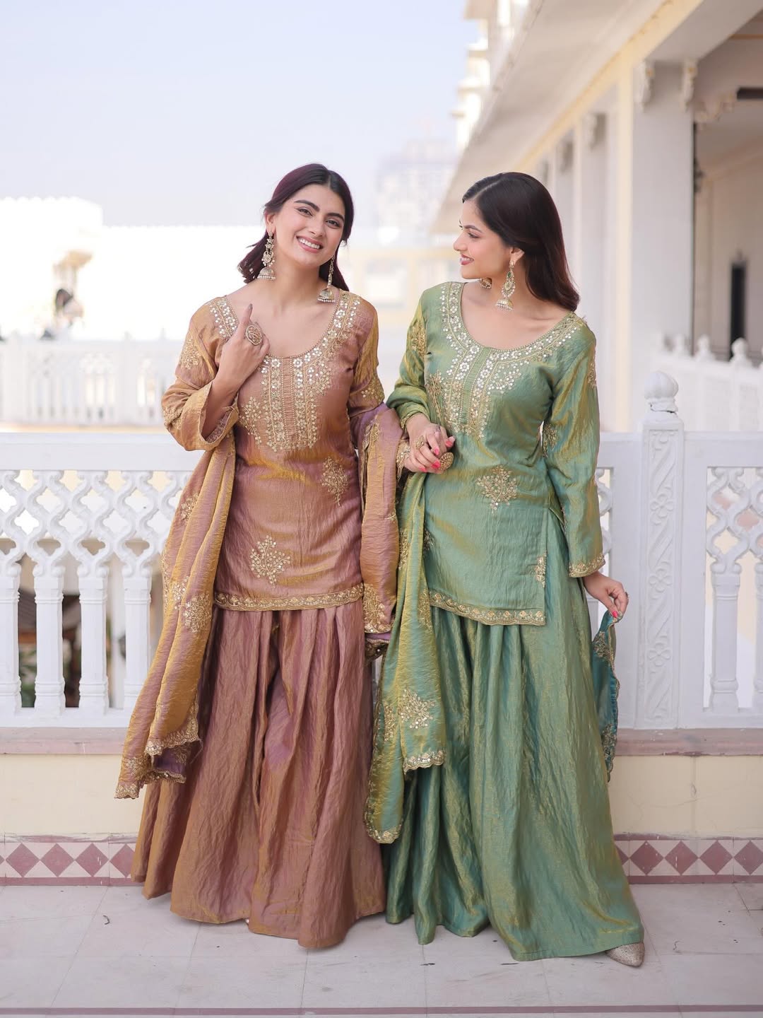 Premium Designer Top Sharara Set with Dupatta | Embroidered Festive & Wedding Ethnic Wear for Women