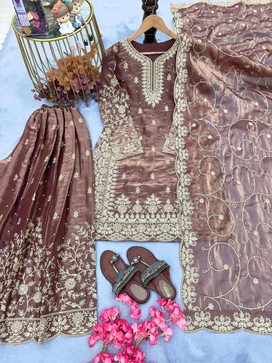 Premium Designer Embroidered Salwar Suit Set with Dupatta | Indian Party Wear Punjabi Suit | Festive Ethnic Wear