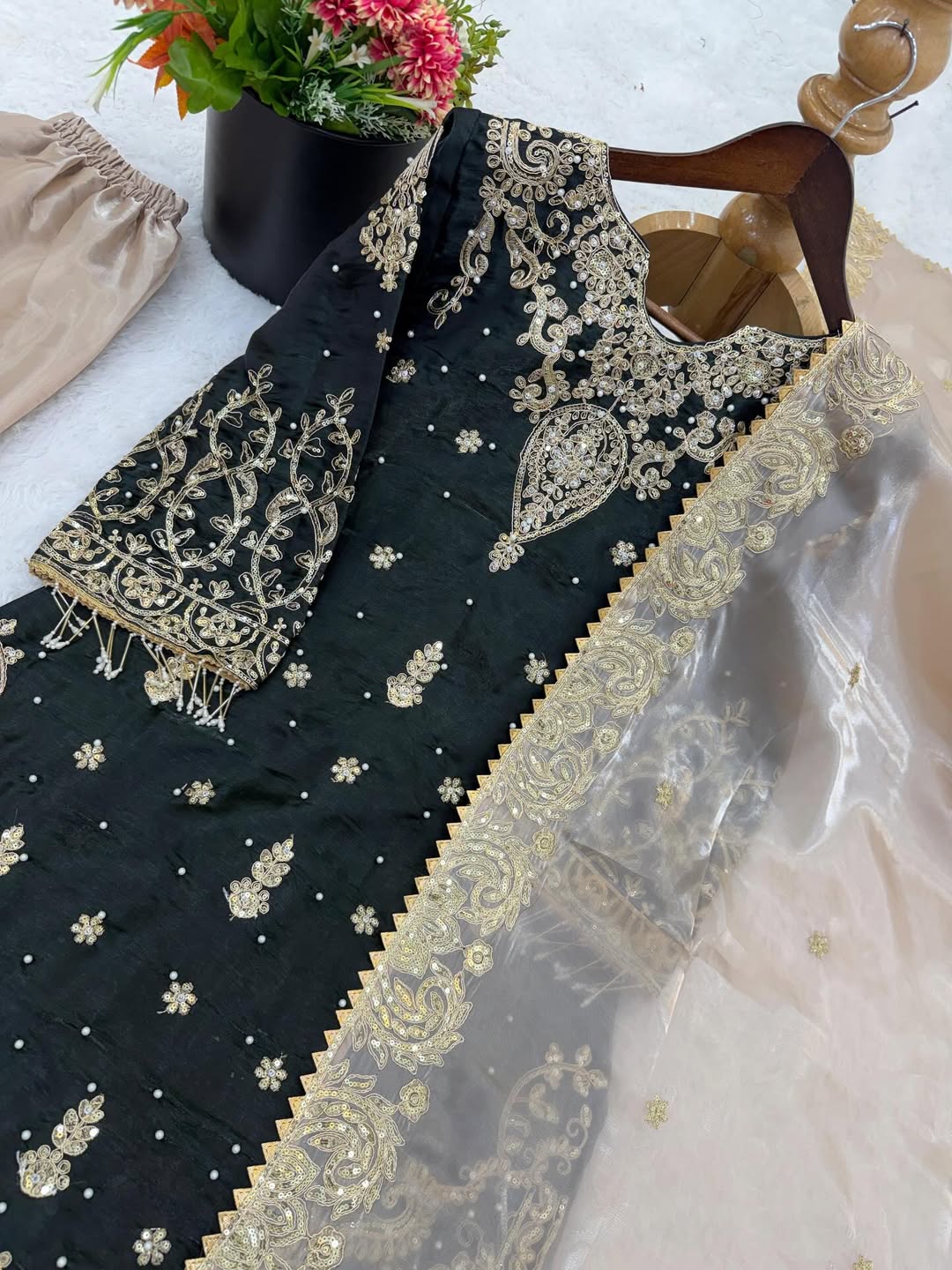 ✨ Designer Heavy Embroidered Kurti Sharara Set with Net Dupatta | Eid Special Party Wear Suit ✨