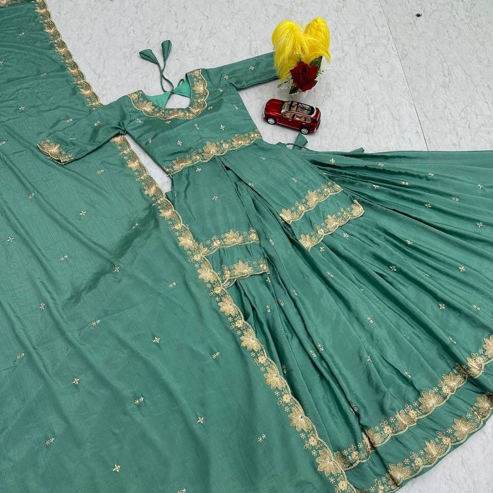 Elegant Embroidered Lehenga Choli Set for Women | Wedding & Festive Wear | With Matching Dupatta | Multiple Colors Available