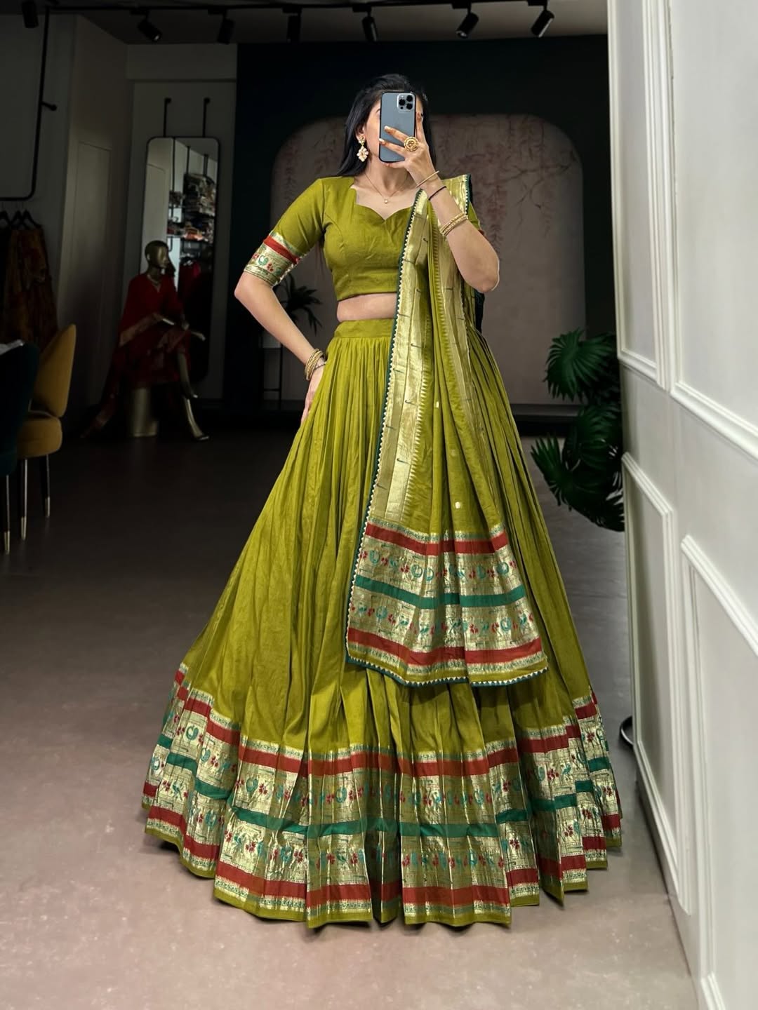 🌷 Premium Paithani Style Lehenga Saree Collection ✨