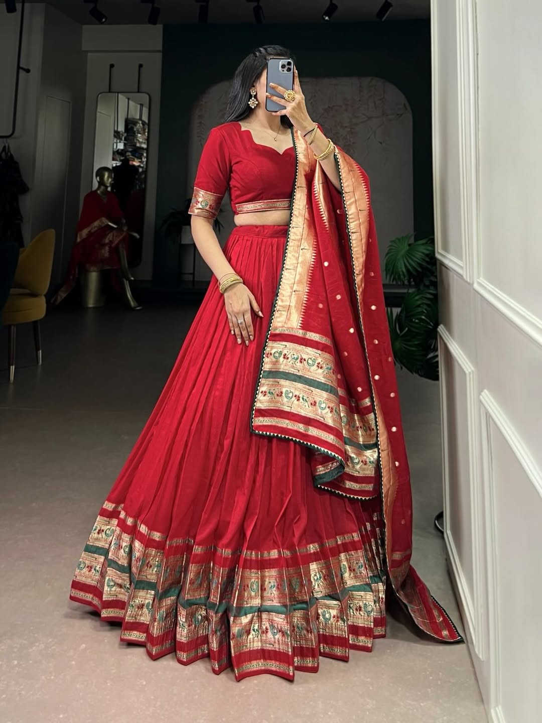 🌷 Premium Paithani Style Lehenga Saree Collection ✨