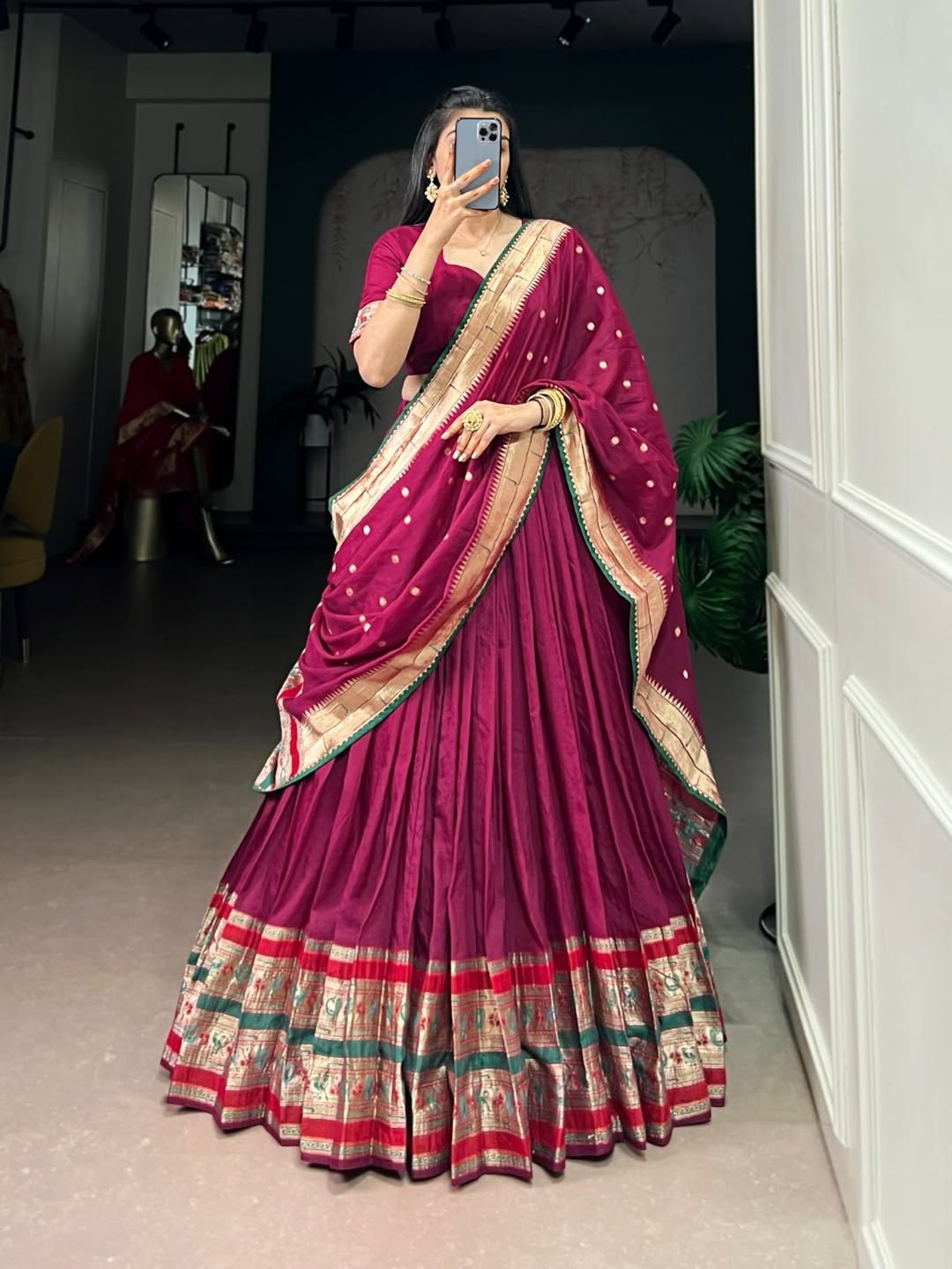 🌷 Premium Paithani Style Lehenga Saree Collection ✨
