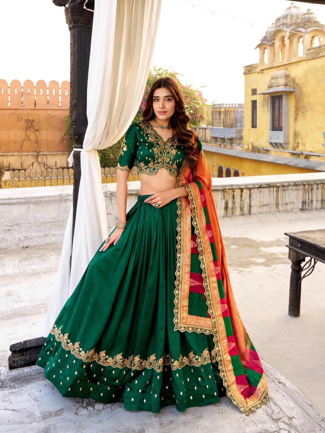 Designer Thread Embroidered Lehenga Choli with Dupatta | Wedding & Festive Wear Lehenga for Women