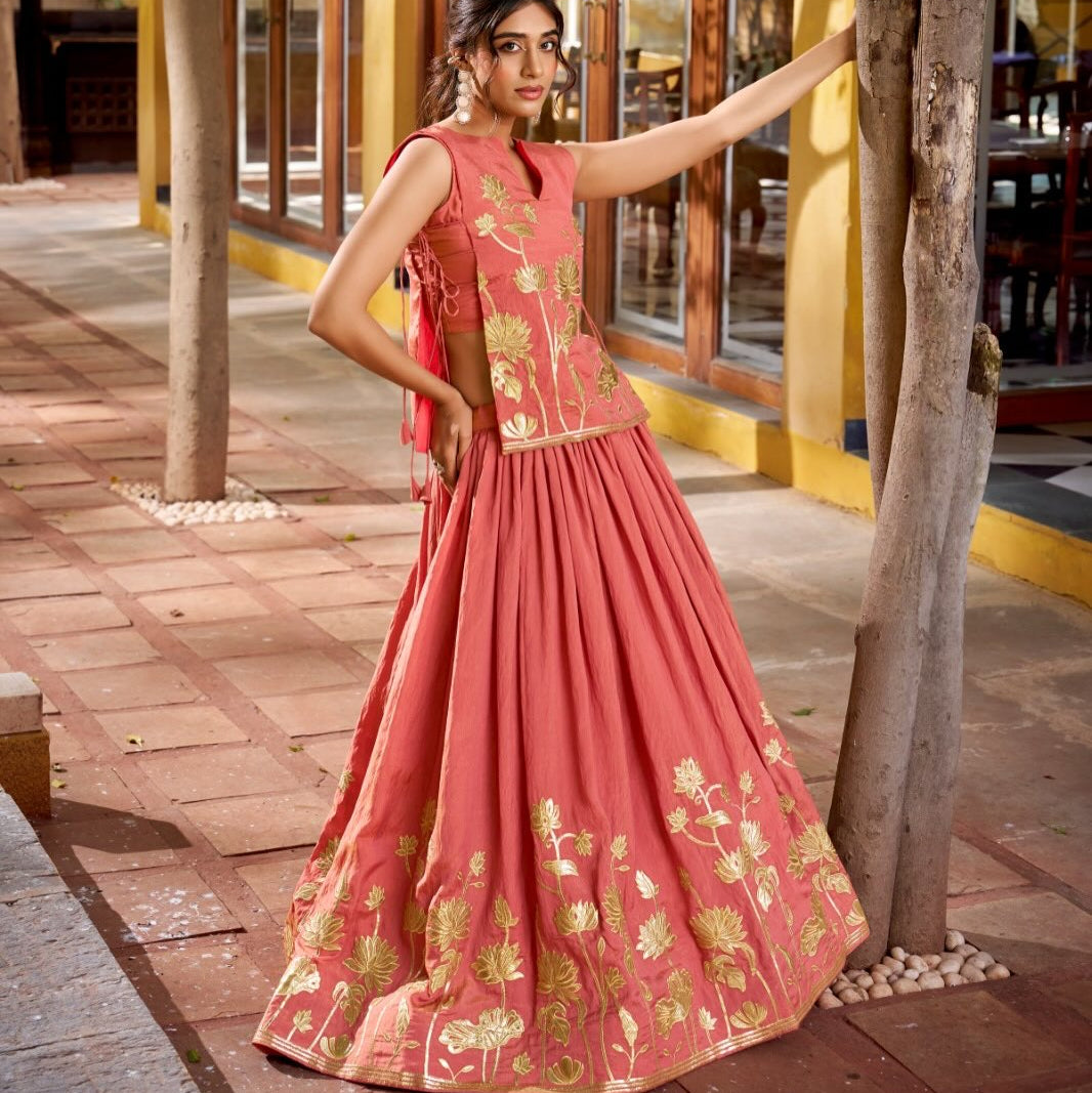 Designer Embroidered Co-ord Set for Women | Top & Flared Skirt Set | Festive & Party Wear Ethnic Outfit