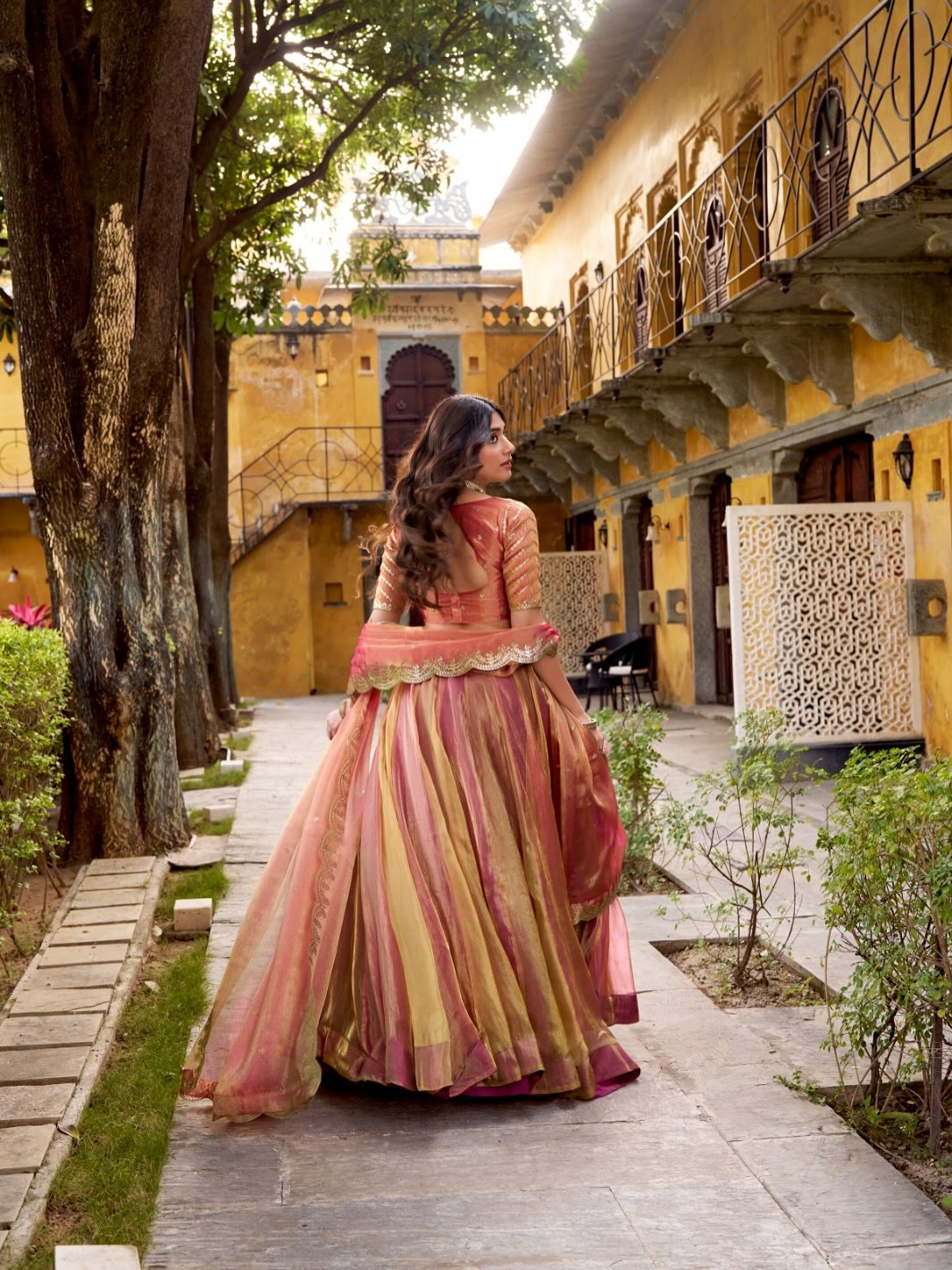 Pastel Peach Pink Lehenga Choli Set with Dupatta | Indian Wedding Party Wear | Designer Bridal Lehenga