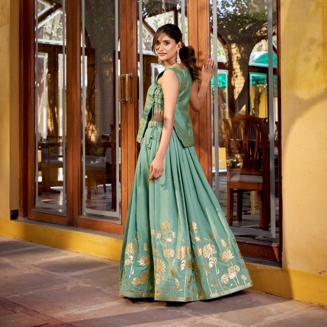 Designer Embroidered Co-ord Set for Women | Top & Flared Skirt Set | Festive & Party Wear Ethnic Outfit