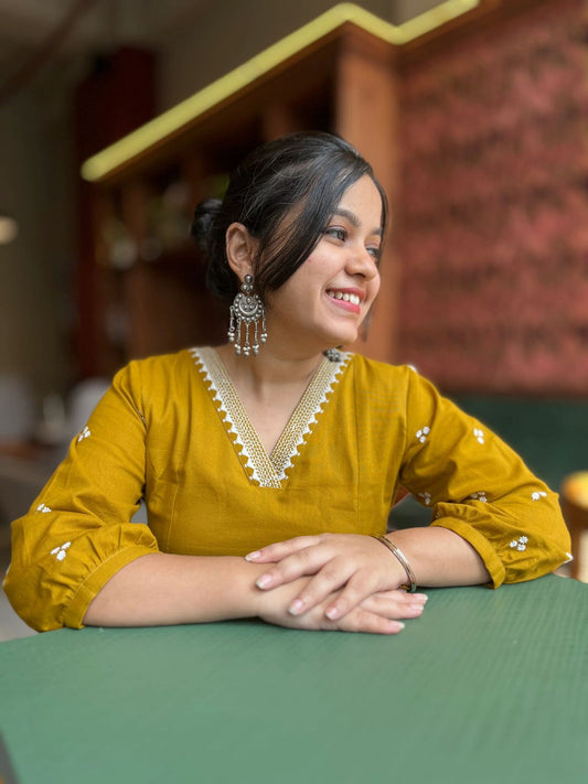 Rayon anarkali kurta pant set for women