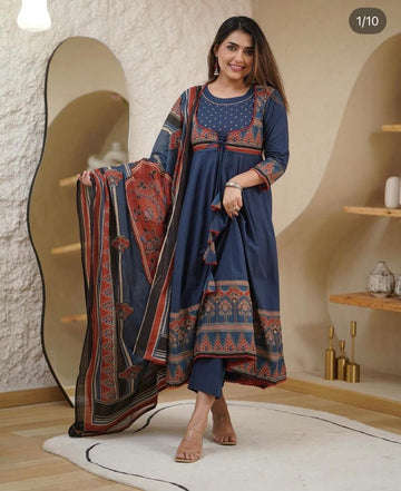 Timeless Charm Blue Anarkali Set