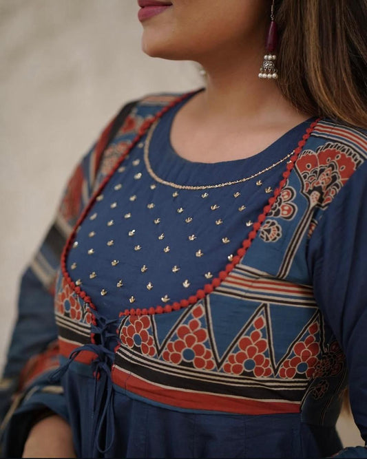 Timeless Charm Blue Anarkali Set