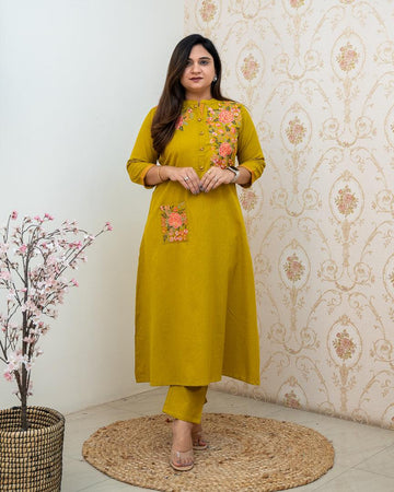 embroidery kurti, cotton kurti pant, Aforaura 