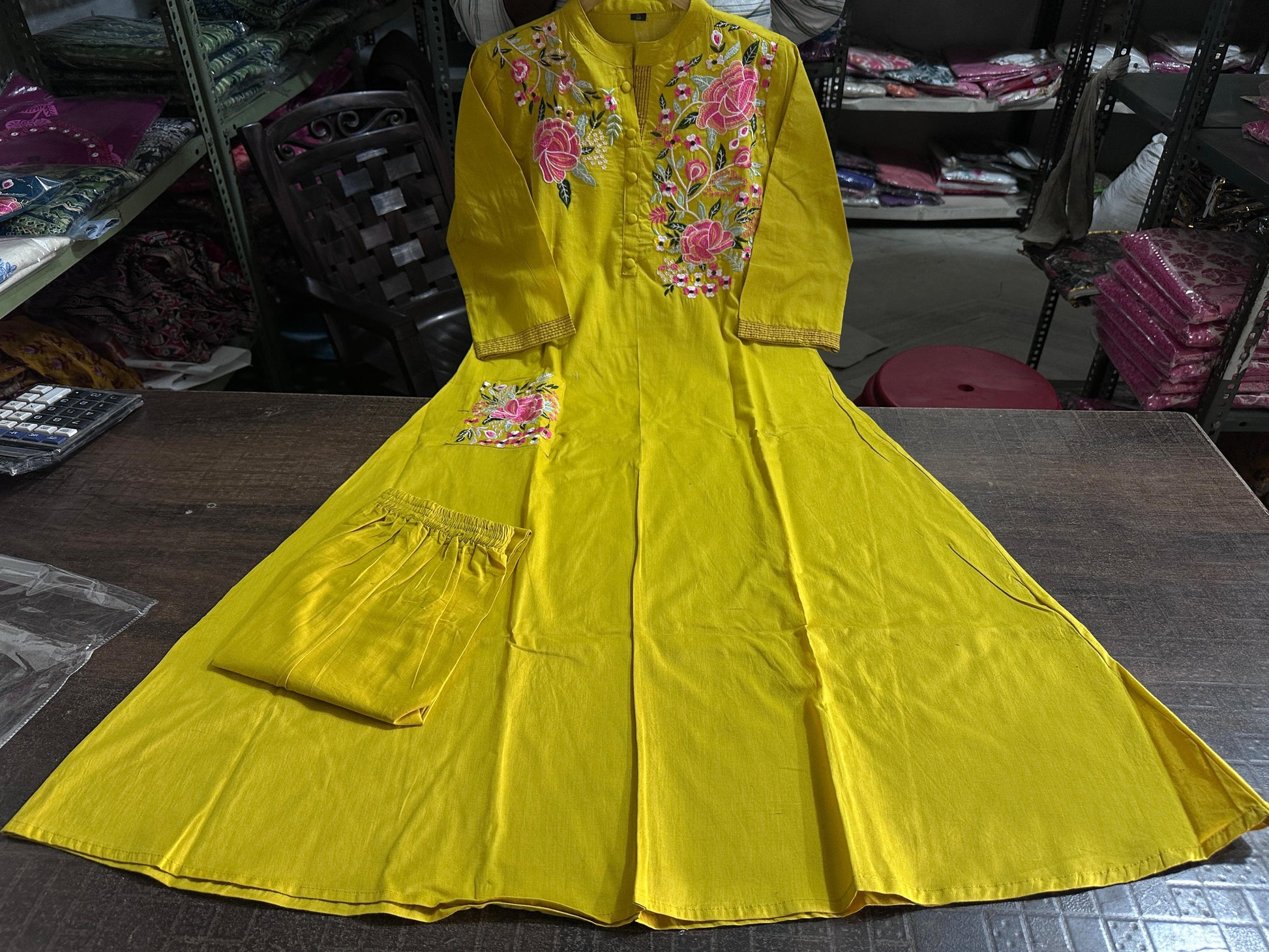 embroidery kurti, cotton kurti pant, Aforaura 