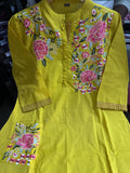 embroidery kurti, cotton kurti pant, Aforaura 