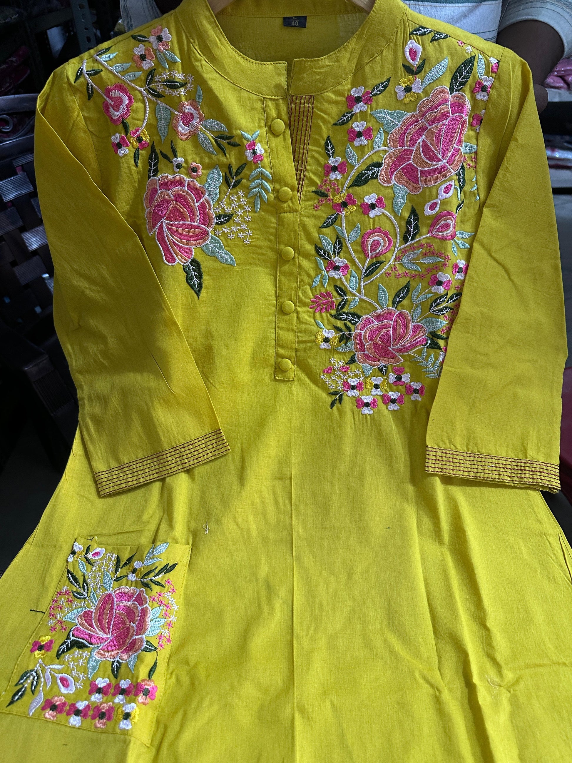 embroidery kurti, cotton kurti pant, Aforaura 