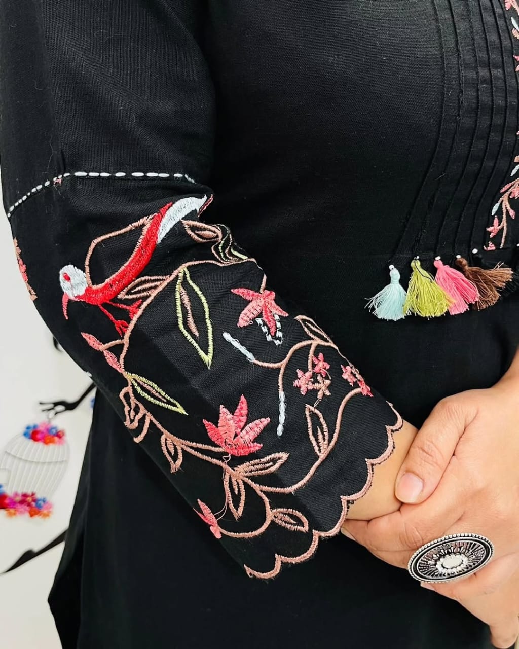 Embroidery Kurta set, cotton kurta set, Aforaura 