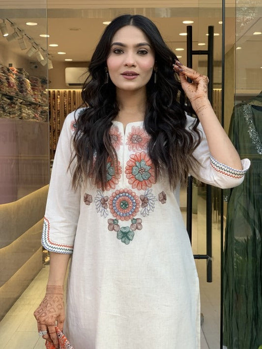 Women's Pure Cotton Embroidery Co-Ord Set