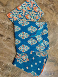 Cotton dupatta set, blue dupatta set, Aforaura 