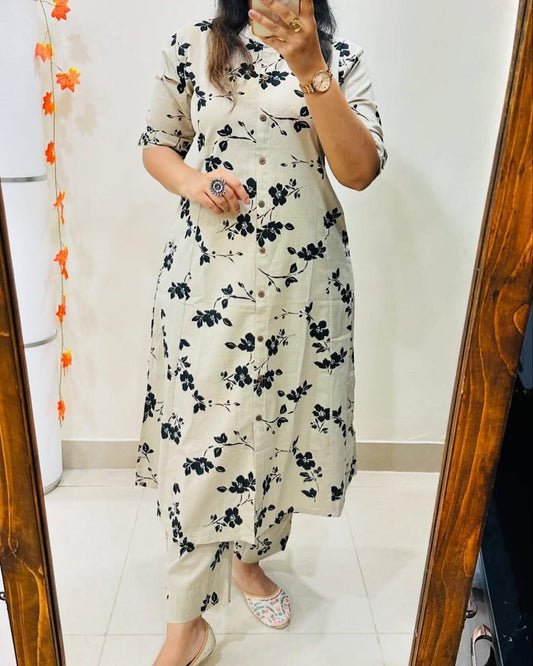 Easy Breezy Black Printed Summer Cotton Co-Ord Set