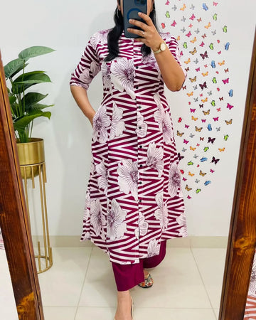 Premium Fine Cotton Printed Kurta Pant Set