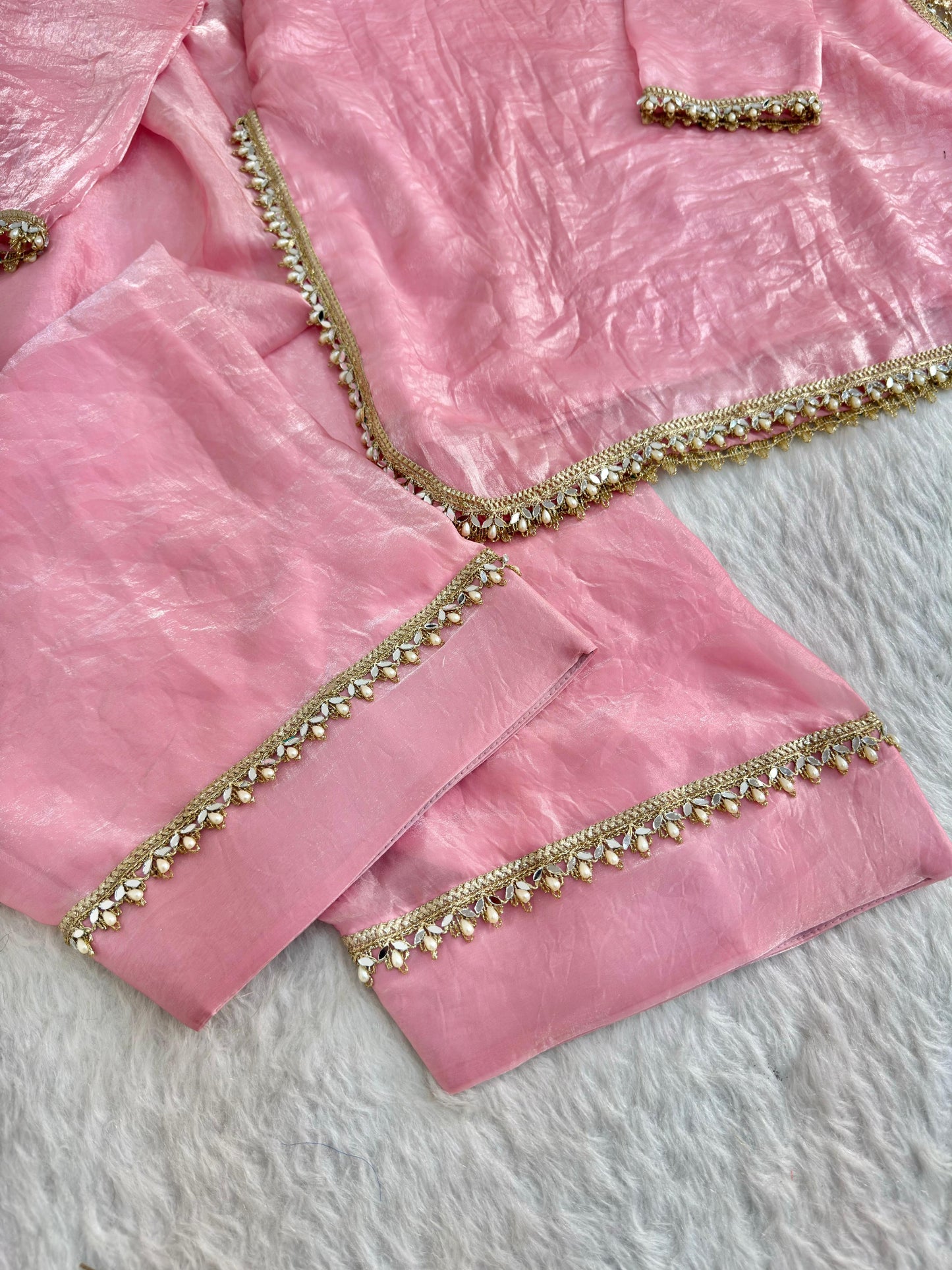 Pink Silk Kurta Palazzo Set with Dupatta for Women | Elegant Ethnic Festive Wear Suit | Traditional Indian Party Outfit