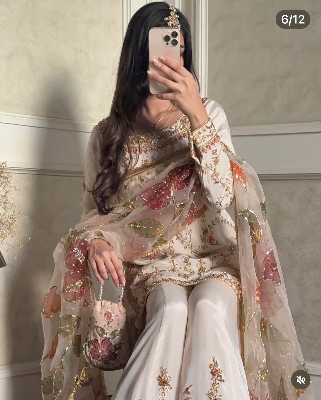 Ivory Lavender Embroidered Salwar Suit Set with Dupatta | Indian Party Wear Punjabi Suit | Festive Ethnic Wear