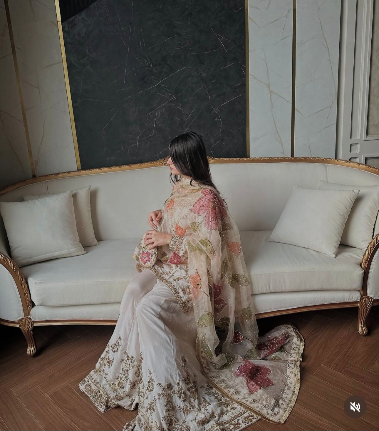 Ivory Lavender Embroidered Salwar Suit Set with Dupatta | Indian Party Wear Punjabi Suit | Festive Ethnic Wear