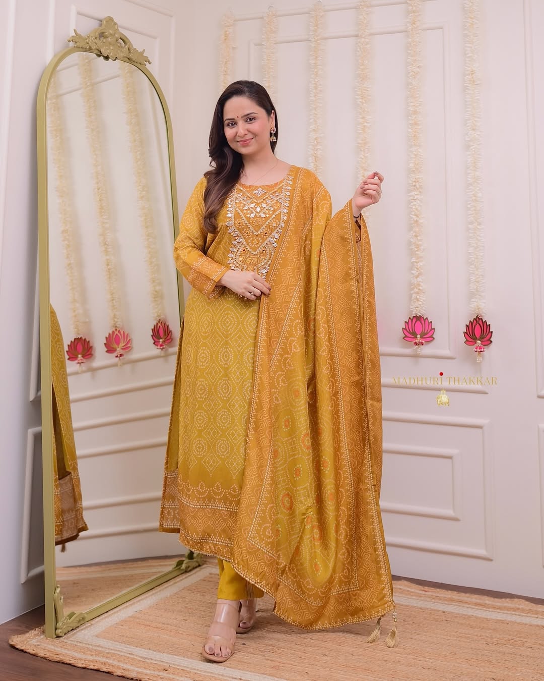 Most Graceful Pure Muslin Yellow Embroidered Suit Set